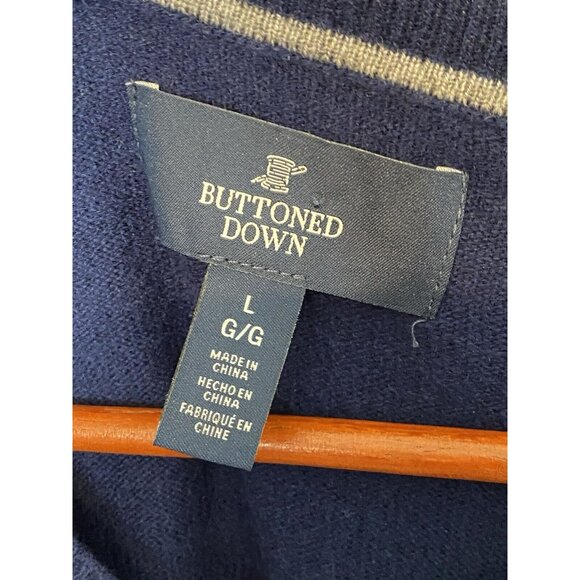 Button Down Brand Sweater Blue Men's Size L Large 100% Cashmere Long Sleeve - Picture 4 of 8